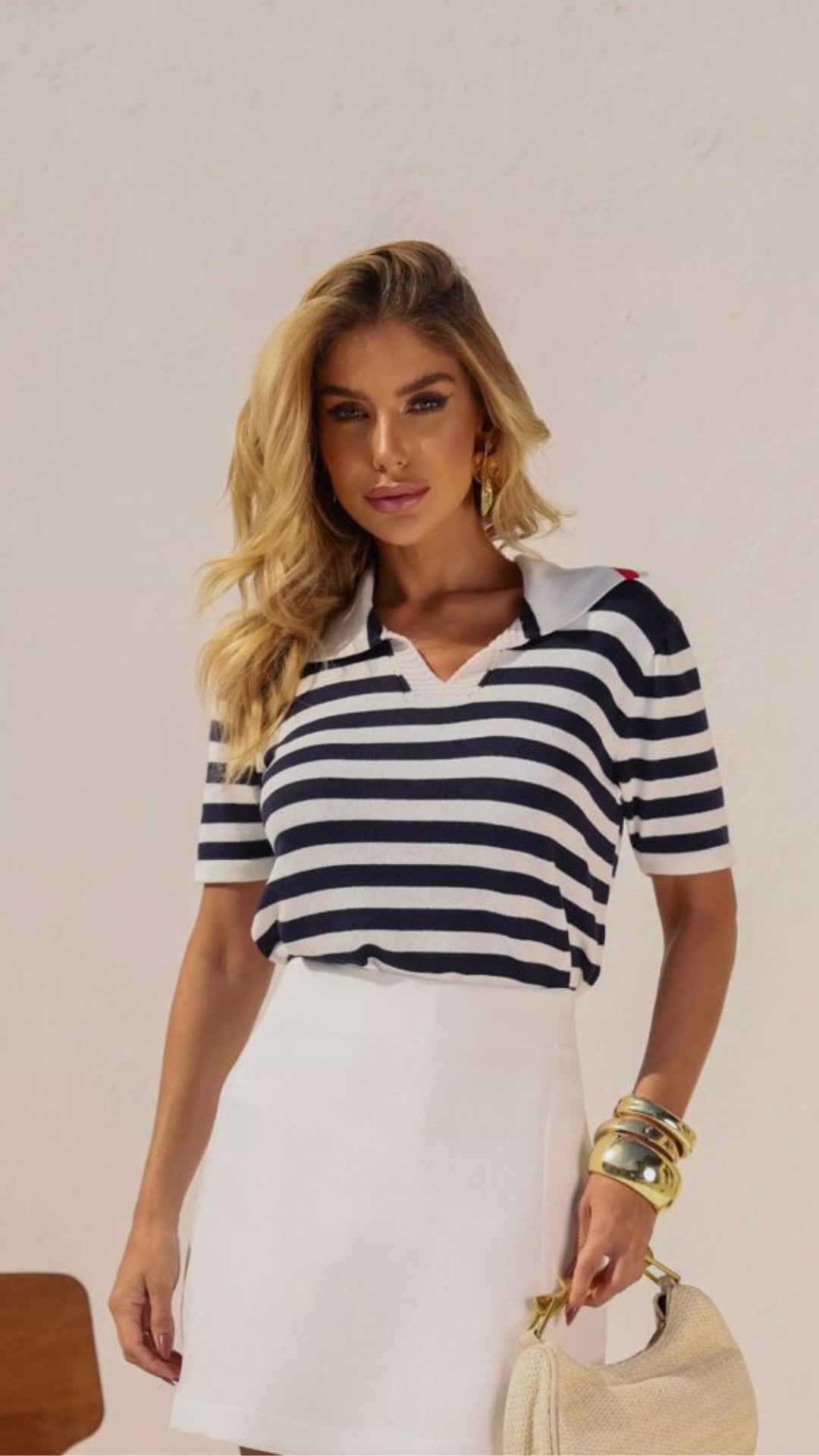 blusa listrada feminina